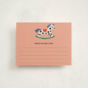 "Rocking Baby Shower" - Baby Shower Insert Cards in Peach by Harriet Richter - Front