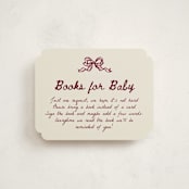 "Bow Corners" - Baby Shower Insert Cards in Rosewood by Cass Loh - Front