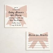 "Gift" - Baby Shower Insert Cards in Blush by AK Graphics - With Invitation