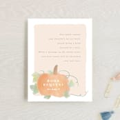 "Lil Pumpkin" - Baby Shower Insert Cards in Blush by Creo Study - Front
