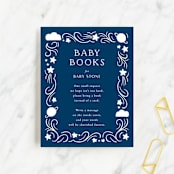 "Cloud Cover" - Baby Shower Insert Cards in Midnight by Lehan Veenker - Front