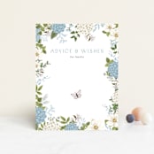 "Garden Love" - Baby Shower Insert Cards in Periwinkle by Susan Moyal - Front