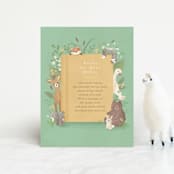 "Storybook" - Baby Shower Insert Cards in Mint by Jennifer Wick - Front
