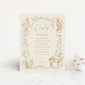 "Vintage woodland" - Baby Shower Insert Cards in Ginger by Creo Study - Front