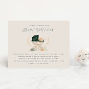 "Pumpkin Stroller" - Baby Shower Insert Cards in Pumpkin by Petra Kern - Front