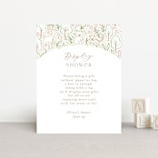 "Woodland Beginnings" - Baby Shower Insert Cards in Watermelon by Jennifer Wick - Front
