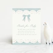 "Eyelet" - Baby Shower Insert Cards in Cloud by Laura Hankins - Front