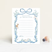 "Ribbon Garden" - Baby Shower Insert Cards in Blueberry by Elly - Front
