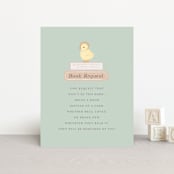 "Lil Duck" - Baby Shower Insert Cards in Sage by Itsy Belle Studio - Front