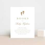 "Footprint" - Baby Shower Insert Cards in Golden by Stacey Meacham - Front