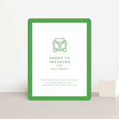"Stork Crest" - Baby Shower Insert Cards in Lawn by mo kelley - Front