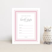 "Border Ribbon" - Baby Shower Insert Cards in Rosy Cheeks by Carolyn MacLaren - Front