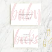 "Whisper" - Baby Shower Insert Cards in Blush by Sara Hicks Malone - With Invitation