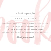 "Whisper" - Baby Shower Insert Cards in Blush by Sara Hicks Malone - Close up