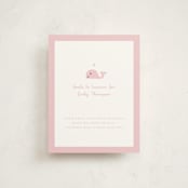 "Baby Whale On The Way" - Baby Shower Insert Cards in Baby Pink by mo kelley - Front