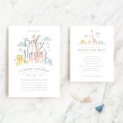 "Petite Jungle shower" - Baby Shower Insert Cards in Forest by Jennifer Wick - With Invitation