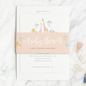 "Petite Jungle shower" - Baby Shower Insert Cards in Forest by Jennifer Wick - With Belly Band