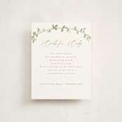 "Canopy" - Baby Shower Insert Cards in Ivy by Everett Paper Goods - Front
