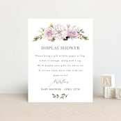 "Floral Wisp" - Baby Shower Insert Cards in Lavender by Susan Moyal - Front