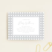 "Boho Frame" - Baby Shower Insert Cards in Dove by Tamara Hilje - Front