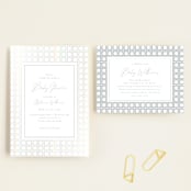 "Boho Frame" - Baby Shower Insert Cards in Dove by Tamara Hilje - With Invitation