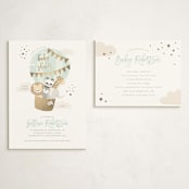 "baby balloon ride" - Baby Shower Insert Cards in Seafoam by peetie design - With Invitation