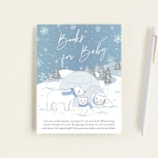 "Winter Bears" - Baby Shower Insert Cards in Sparkle by Jennifer Lew - Front