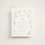 "Arctic friends" - Baby Shower Insert Cards in Seafoam by Jennifer Wick - Front