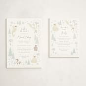 "Arctic friends" - Baby Shower Insert Cards in Seafoam by Jennifer Wick - With Invitation