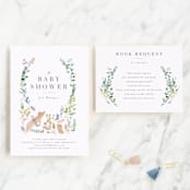 "Woodland" - Baby Shower Insert Cards in Forest by Lori Wemple - With Invitation