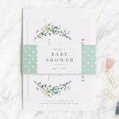 "Woodland" - Baby Shower Insert Cards in Forest by Lori Wemple - With Belly Band