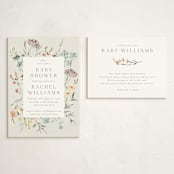 "Gentle Wildflower" - Baby Shower Insert Cards in Meadow by Petra Kern - With Invitation