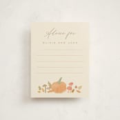 "Little Pumpkin" - Baby Shower Insert Cards in Latte by Creo Study - Front