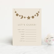 "Night Sky Garland" - Baby Shower Insert Cards in Ecru by Angela Thompson - Front