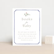 "Floral Crested" - Baby Shower Insert Cards in Icing by Everett Paper Goods - Front