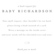 "Classic Book Request" - Baby Shower Insert Cards in Baby Powder by Minted - Close up