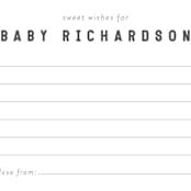 "Modern Wishes for Baby" - Baby Shower Insert Cards in Baby Powder by Minted - Close up