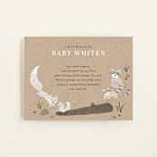 "Woodland's welcome" - Baby Shower Insert Cards in Kraft by Jennifer Wick - Front