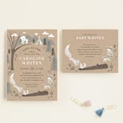"Woodland's welcome" - Baby Shower Insert Cards in Kraft by Jennifer Wick - With Invitation