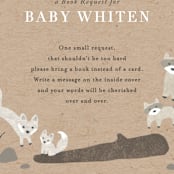 "Woodland's welcome" - Baby Shower Insert Cards in Kraft by Jennifer Wick - Close up