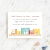 "Modern Book Shelf" - Baby Shower Insert Cards in Brights by Itsy Belle Studio - Front