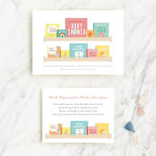 "Modern Book Shelf" - Baby Shower Insert Cards in Brights by Itsy Belle Studio - With Invitation