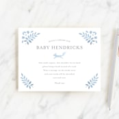 "Foxy Baby Shower" - Baby Shower Insert Cards in Denim by Hallie Fischer - Front