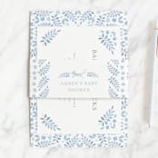 "Foxy Baby Shower" - Baby Shower Insert Cards in Denim by Hallie Fischer - With Belly Band
