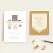 "scandi boho" - Baby Shower Insert Cards in Terracotta by Itsy Belle Studio - With Invitation