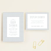 "Charming" - Baby Shower Insert Cards in Sky by Lea Delaveris - With Invitation