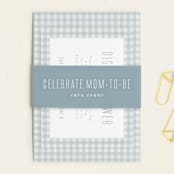 "Charming" - Baby Shower Insert Cards in Sky by Lea Delaveris - With Belly Band