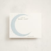 "Simple Moon" - Baby Shower Insert Cards in Mist by Everett Paper Goods - Front