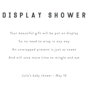 "Modern Display Shower" - Baby Shower Insert Cards in Baby Powder by Minted - Close up