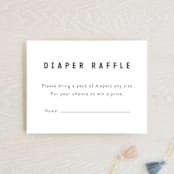 "Modern Diaper Raffle" - Baby Shower Insert Cards in Baby Powder by Minted - Front
